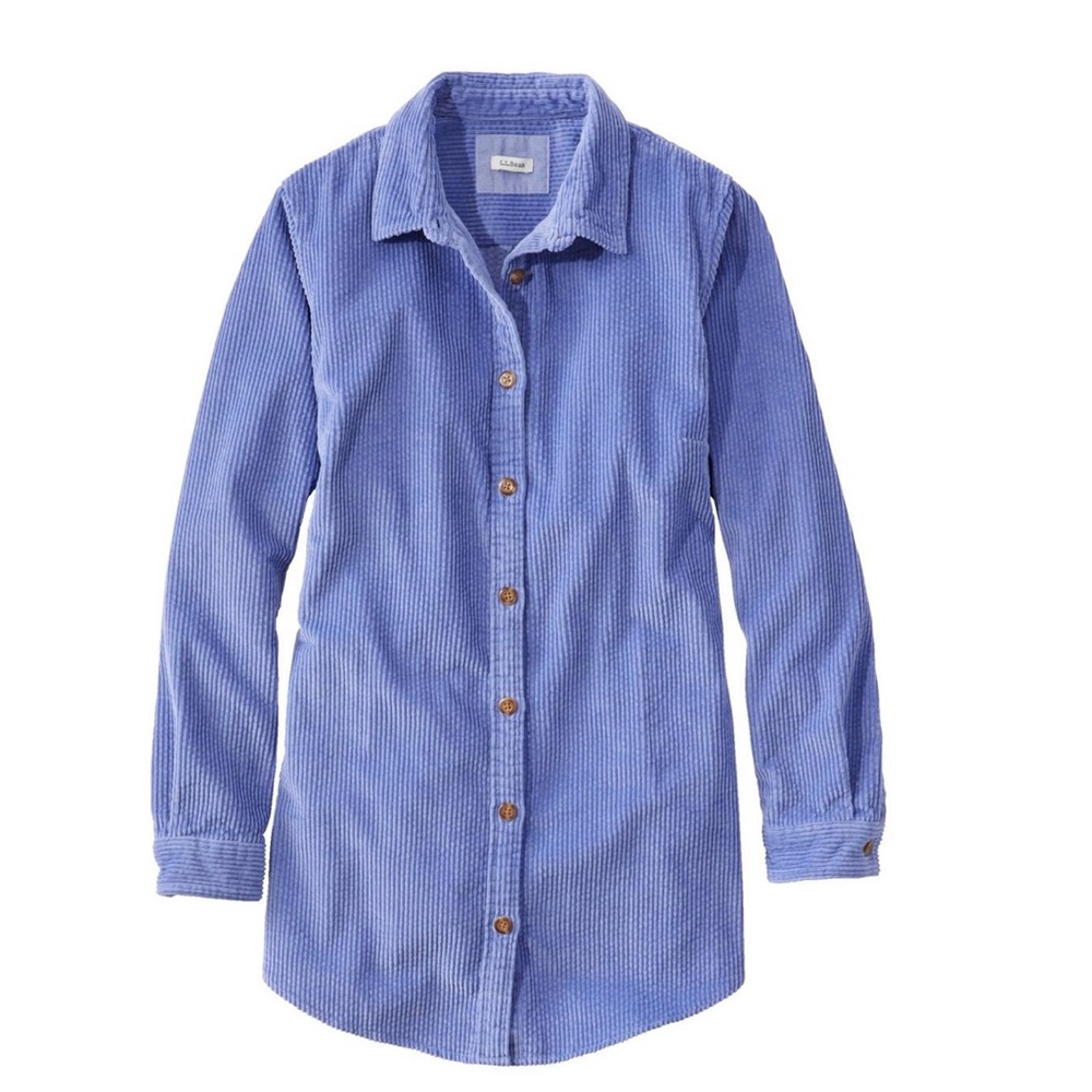 ⭐️Host Pick⭐️ L.L. Bean Women's Light Blue Corduroy Tunic Shirt Size Small NWT